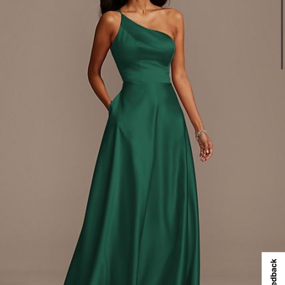David's Bridal Dresses & Skirts - One shoulder satin A-line dress